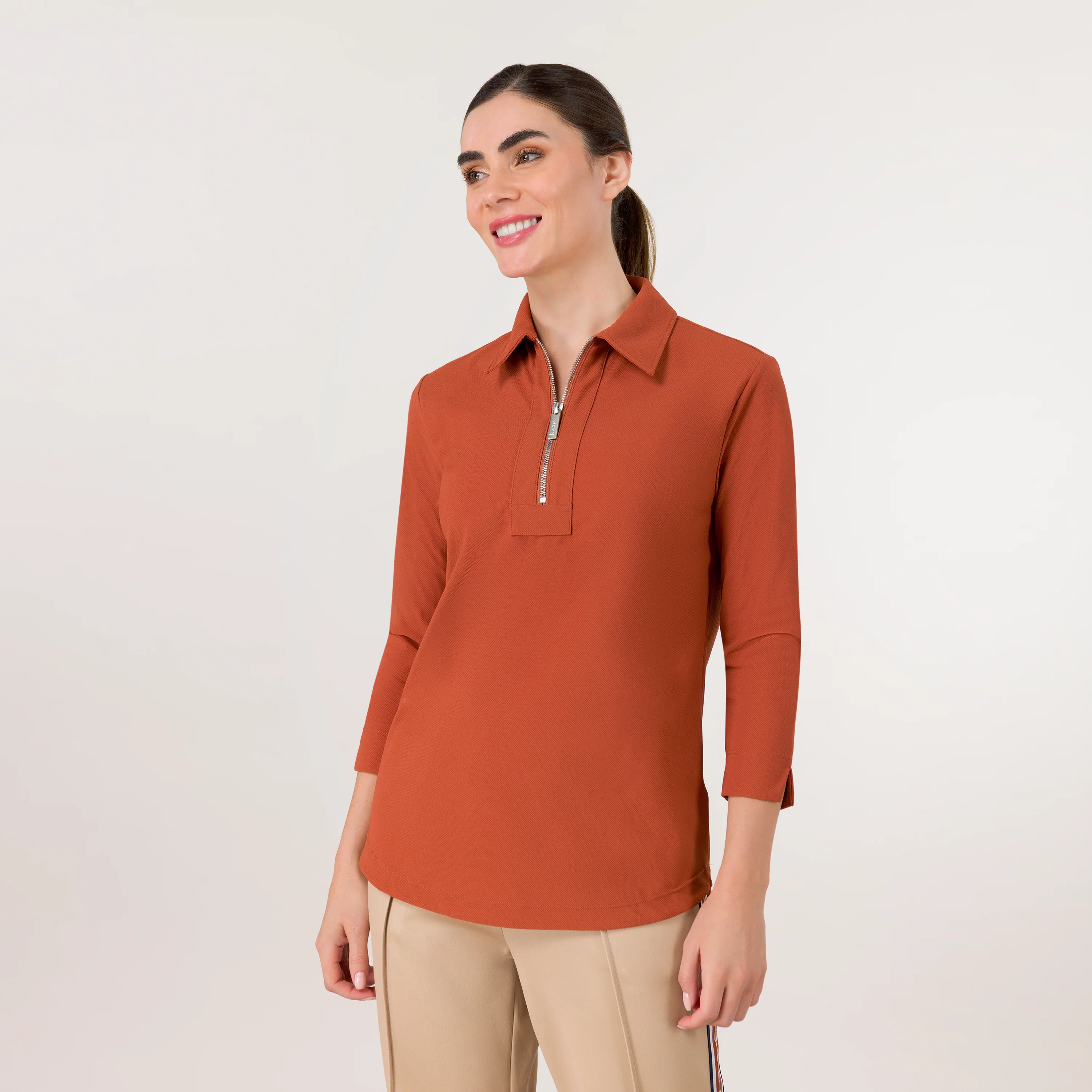 Half-Zip Polo Top