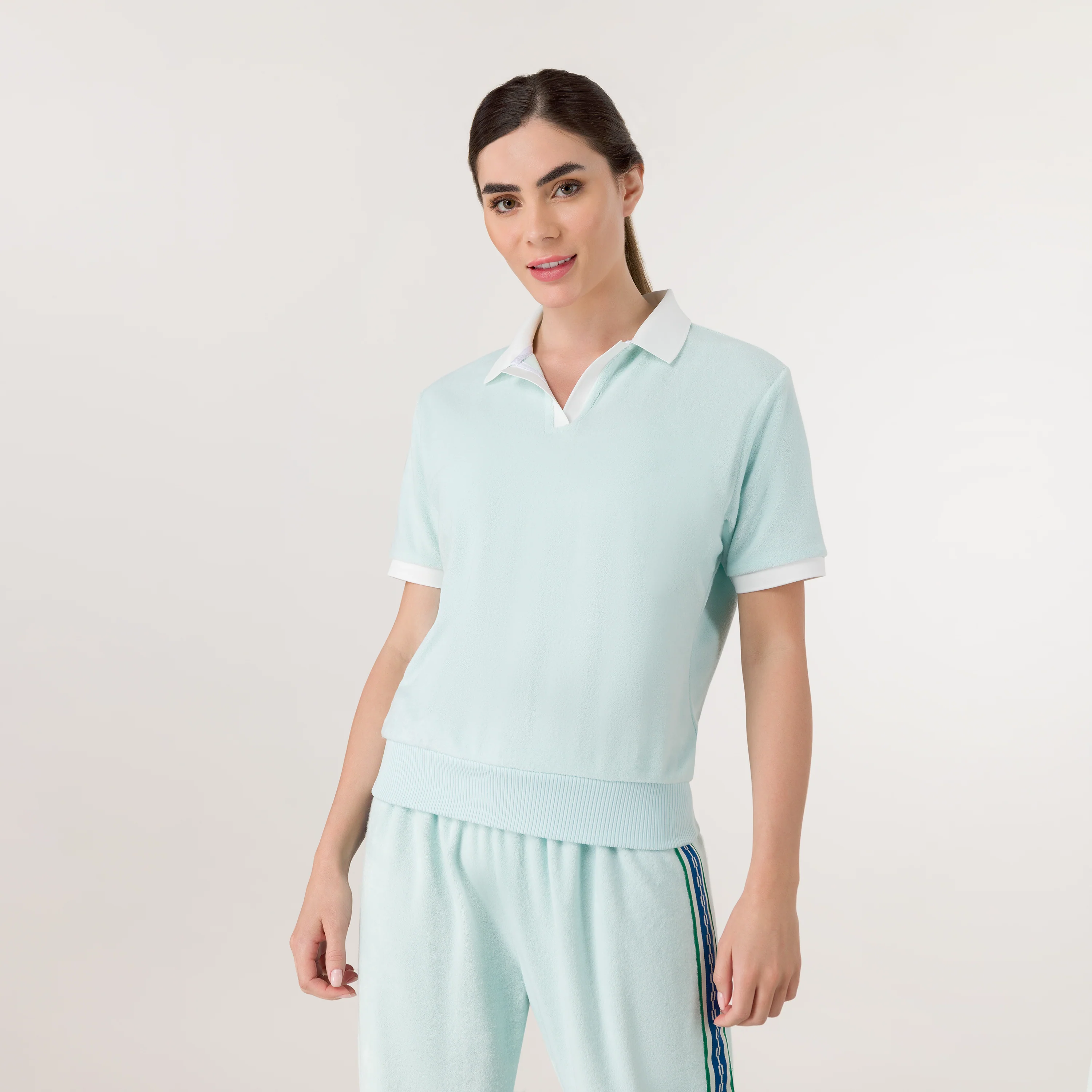 Velour Polo Top