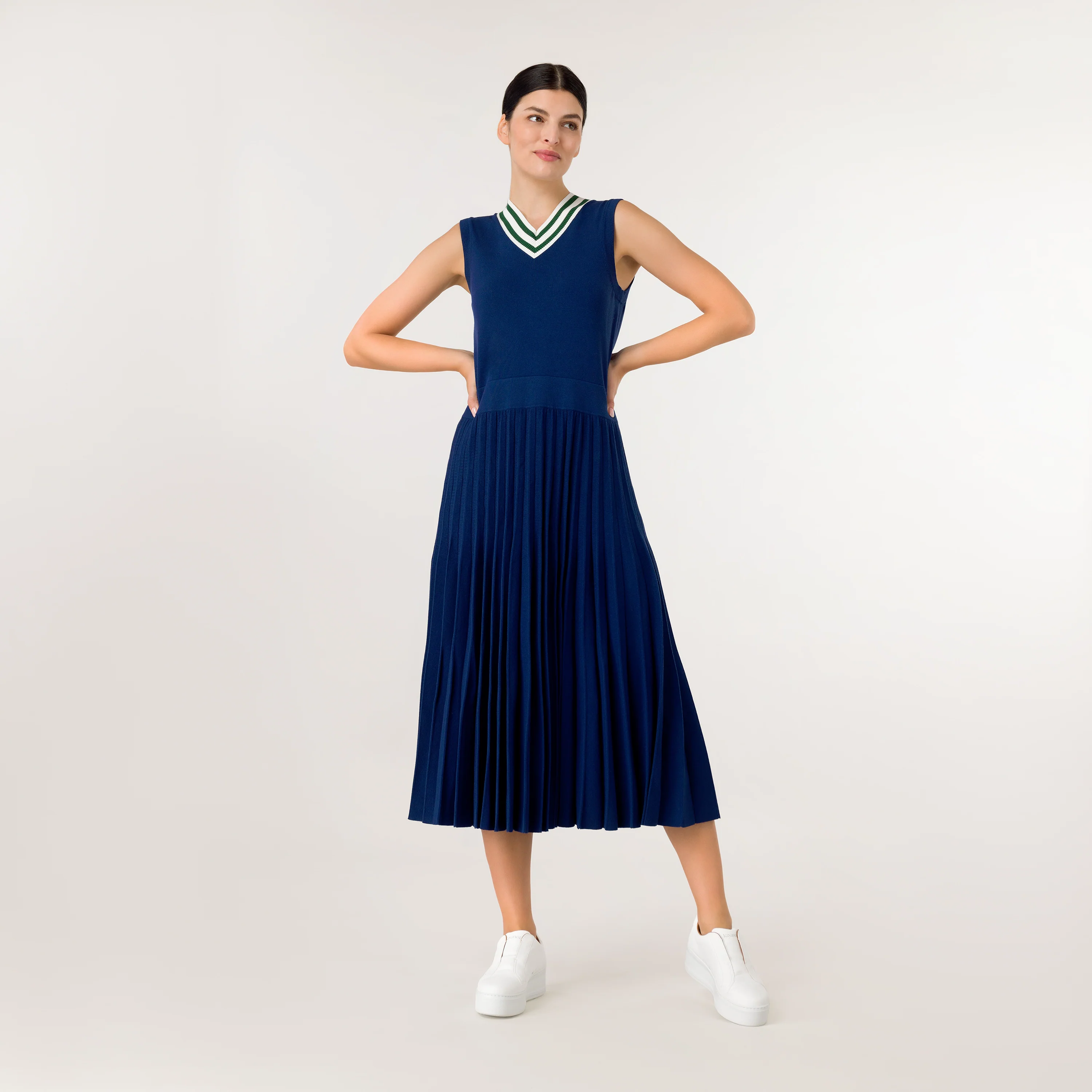 Pleated Knit Dress