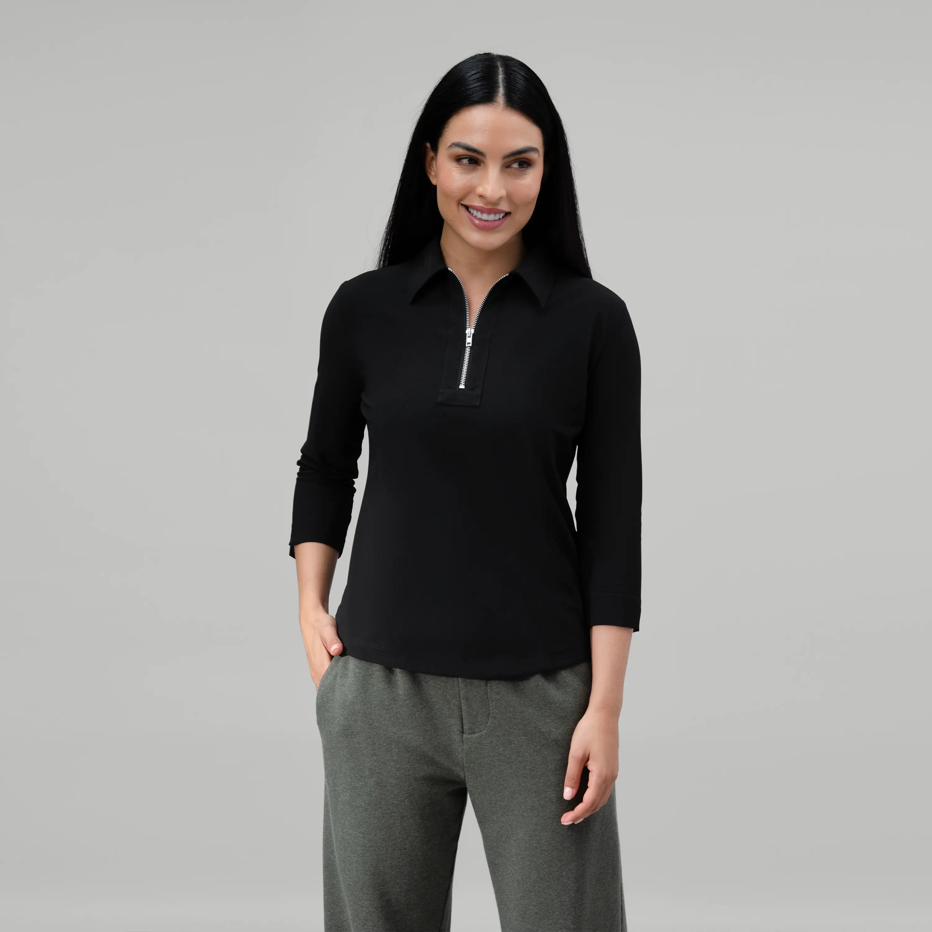 Half-Zip Polo Top