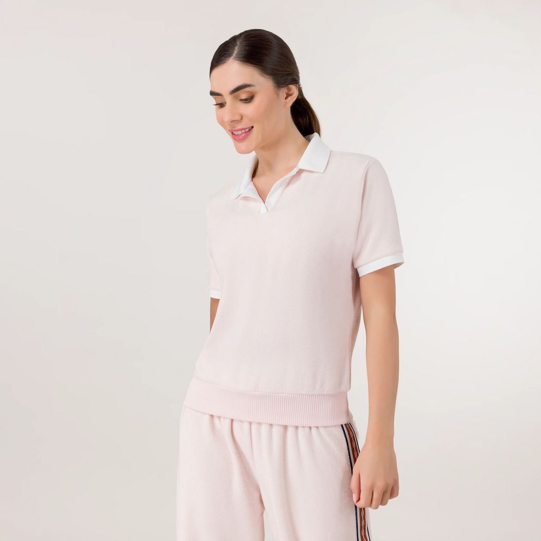 Velour Polo Top