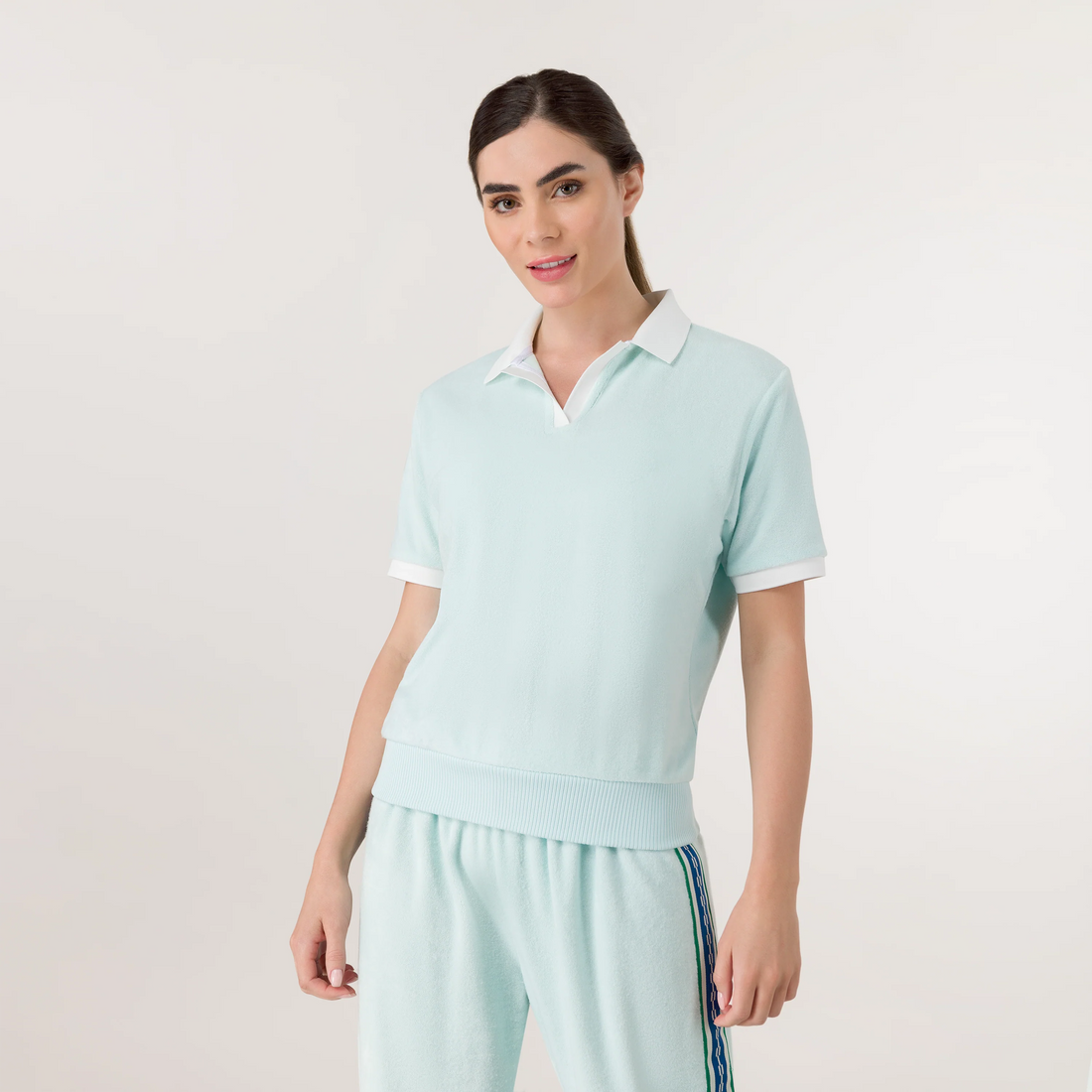 Velour Polo Top